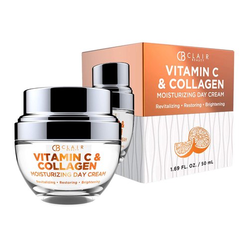 Clear Beauty Korean Vitamin C and Collagen Daily Face Moisturizer - Restore & Brighten Skin Tone, Moisturizing, Firming & Anti-aging Cream - Cruelty Free Korean Skin Care For All Skin Types