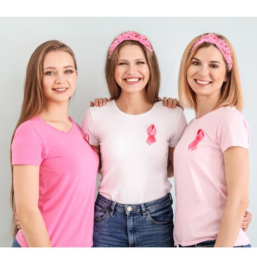 NVENF Breast Cancer Awareness Headband Crystal Pearl Knotted Headband for Women Pink Ribbon Headbands Jeweled Embellished Top Knot Headband Breast Cancer Survivor Gifts (Pink Ribbon A)