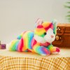 Glow Guards 13'' Light Up Rainbow Cat Plush Toy with LED Night Light & Lullaby for Kids, Soft Stuffed Animal Christmas & Birthday Gift