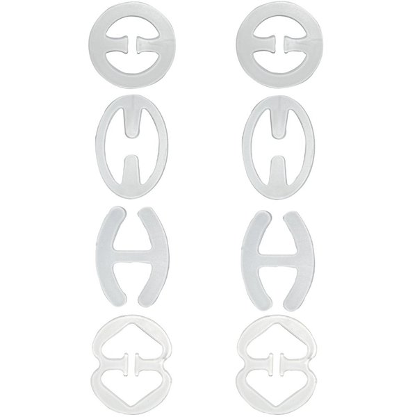 Closecret Women's Bra Strap Converter Concealer Racerback Back Clip(Clear,Pack of 8)