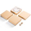 MESHA Jewelry Gift Boxes, 3.5x3.5x1 Inch 20 Pcs Matte Small Gift Box wtih Lids, Small Cardboard Jewelry Boxes with Cotton Filled and Lids, Jewelry Box Bulk for Valentine's Day Brown