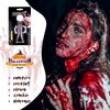 Halloween Fake Blood Washable + Fake Teeth Vampire Teeth + Black and White Face Painting Kit, Drip Liquid Blood for Clothes, Zombie, Vampire Monster SFX Makeup Face Body Paint