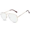 The Fresh Blue Light Blocking Glasses Aviator Frame Anti Blue Ray Computer Game Glasses for Teens Men Women (BAV301 Gold)
