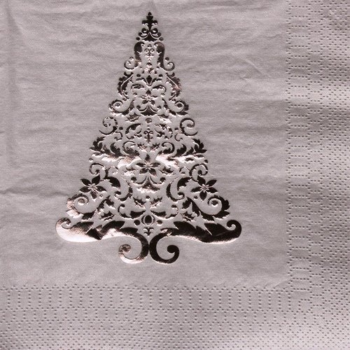 16-Count Glitz Foil Stamped Paper Beverage Napkins, Silver