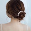 Iaceble Sparkling Wedding Birdal Hair Comb Pearl Crystal Hair Combs Pin Gold Rhinestone Hair Piece Pearl Hair Side Comb Cz Diamond Hair Comb Decorative Accessories For Women(Style 2)