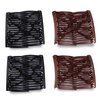 4 Pieces Stretchy Double Hair Clips: Adjustable Elastic Combs for Thick, Curly Hair - Majic Hair Accessories (Coffee and Black)