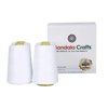 Mandala Crafts All Purpose Sewing Thread Spools - White Serger Thread Cones 4 Pack - 40S/2 24000 Yds White Polyester Thread for Overlock Sewing Machine Quilting