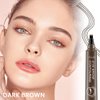Kaely Microblading Eyebrow Pen with Brow Brush,Magical Precise Waterproof Brow Pen,Suake Eyebrow Contouring Pen,4 Tip Eye Brow Pencils for Women,Creates Natural Brows,Sponge Head 02 Dark Brown