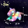 Hopearl LED Plush Unicorn Lighting Up Stuffed Mommy Unicorn with 3 Baby Unicorns in her Tummy Stuffed Animal Playset Night Lights Glow in The Dark for Mom Toddler Girls, Rainbow, 19''