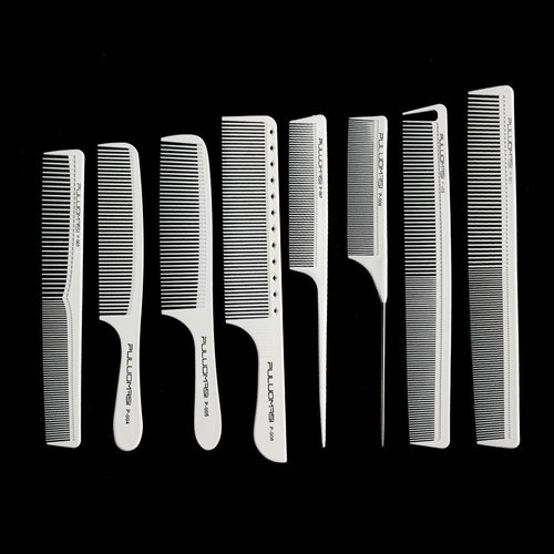 White salon professional barber carbon comb heat-resistant anti-static hair comb set of 8 hairdressers preferred…