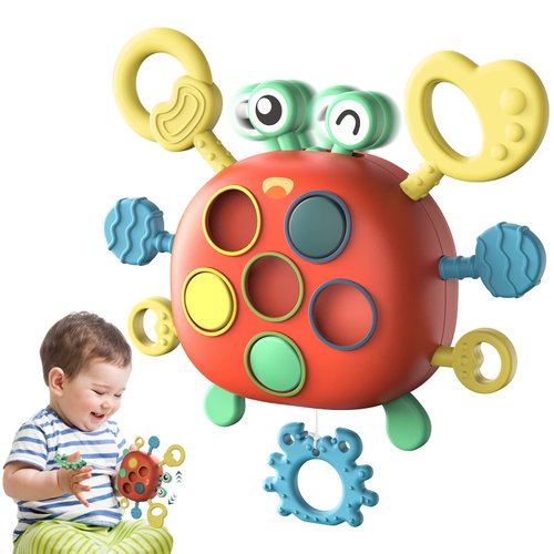 DFGEE Baby Montessori Toys for 18 Months, Sensory Toys for Toddlers, Airplane Travel Essential for 1 2 Year Old Birthday Gifts Pull String Activity Motor Skills for Travel, Kids Gifts for Boys Girls