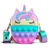 Sichy Pop Bag it, Fidget Bag, Pop Purse for Girl and Women Pop Bag with Unicorn Pop Toy, Anti Stress Silicone Poppet Bag Fidget Shoulder Bag, Best Gifts