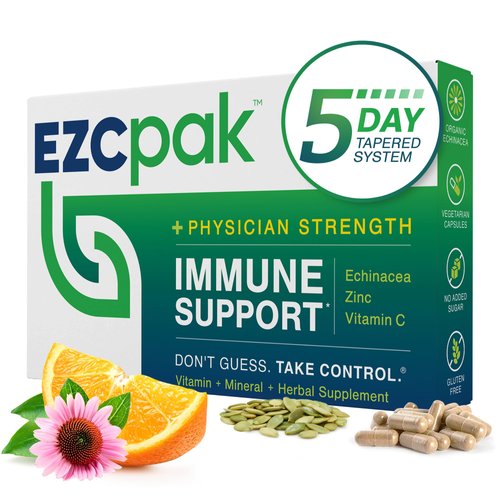 EZC Pak 5-Day Tapered Immune Support Booster - Vitamin Immune Support Supplement, Echinacea, Zinc...