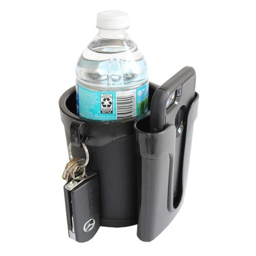 BikeCupHolder - Black - Cell Phone - Keys - Holder Combo for Beach Cruiser - Commuter Bike