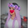 Vivivalue Rose Flower Crown Boho Flower Headband Hair Wreath Floral Headpiece Halo with Ribbon Wedding Party Festival Photos Purple
