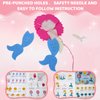 SPROUT & SPARK STUDIO Sewing Kit for Kids, DIY Set for Girls Ages 5+, Beginner,Arts and Crafts,Felt，7 Easy Projects of Stuffed Dolls, Play n Learn,Mermaid,Axolotl,