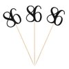 Black Glitter 86th Birthday Centerpiece Sticks, 12-Pack Number 86 Table Topper Anniversary Party Decorations