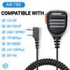 ABBREE AR-780 Two Way Radio Rainproof Handheld Speaker Mic Microphone(Upgrade of BF-S112), Remote Shoulder Mic for GMRS Radio Baofeng UV-5R BF-F8HP BF-888S UV-K5 UV-5RX3 GM-15PRO Ham Radio