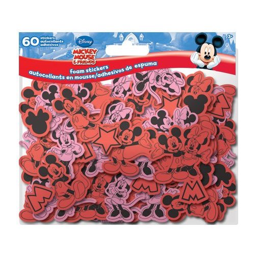 Mickey & Minnie Foam Stickers - 60 Pieces