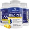 TRUTHENTICS Omega 3 Fish Oil, 2400 mg Per Serving, Triple Strength - High EPA + DHA Omega-3 Fatty Acids - Burpless Lemon Flavor Fish Oil Supplement for Men & Women - 60 Softgels