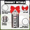 Skylety 12 Pack Baseball 2025 Senior Night Gifts 13.5 oz Plastic Baseball Cup with Lid and Straw Bow Decorated Senior Night Gifts Clear Reusable Tumbler Water Bottles for Sports Team