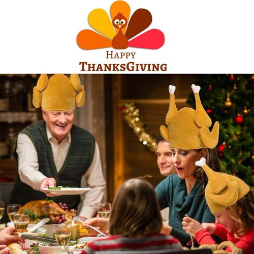 GBD 3 Pack Thanksgiving Roasted Turkey Hats Women Men Kids Party Favors Supplies