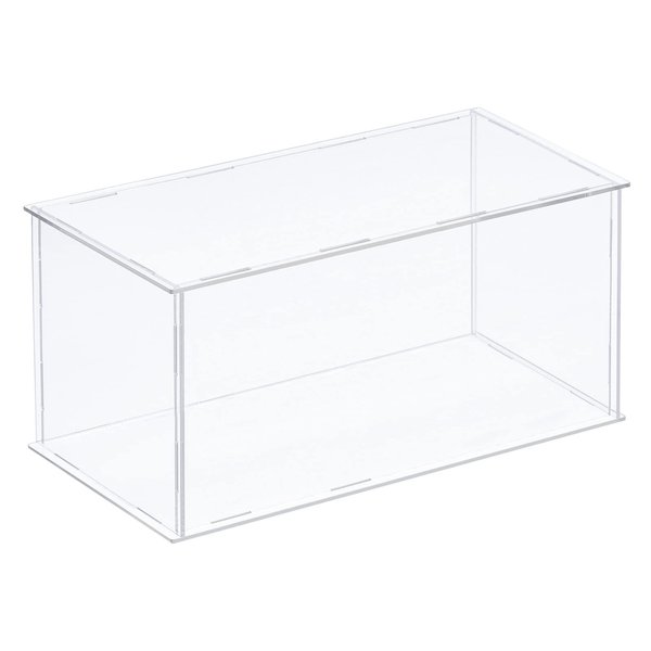 MECCANIXITY Acrylic Display Case Plastic Box Clear Assemble Dustproof Showcase 16x8.3x8 Inch for Collectibles Items