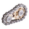 Bike Chain Gear Fidget Spinner, Metal Sprocket Chain Fidget Toy, Stress Anxiety Relief Fidget Toy Finger Spinning Toy for Kids Stainless Steel Sensory Bearings EDC Novelty Toy, Golden Plating Sprocket