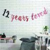 12 Years loved banner Happy 12th Birthday Party Sign ,12Th Anniversary Party Decorations Supplies