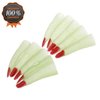 Halloween Witch Fingers Fake Nails by Hello Halloween | Green Glow-in-the-Dark Spooky Witches Fingers w/ Scary Red Nails | Halloween Props Costume Fingers | 10 Spooky Fingers, Approx. 3.5” Long Each
