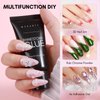 Makartt Nail Rhinestone Glue with 3D Nail Gel Kit: Nail Charm Glue Super Strong Gel Nail Glue for Nail, 3D Sculpting Gel for Drawing Molding Embossed and Decoration DIY Nail Art