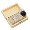 Pack of 36 Pcs Small Wooden Rubber Stamps 0.2 Inch of Letter and Number for DIY Craft Card and Photo Album (B)