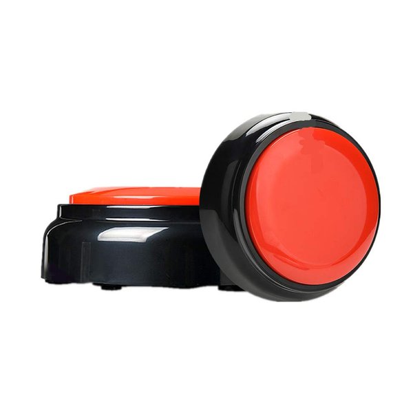 Cover Talking Button Record & Playback Your Own Message 30 Second Custom Recordable, Easy Sound Recorder Set of 2 (2pcs/Black)