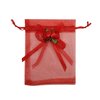 Ankirol 50pcs Sheer Organza Favor Bags for Wedding 3.8x4.8'' Gift Bags Samples Display Drawstring Rose Pouches (hot red)