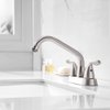 Phiestina Brushed Nickel Utility Sink/Laundry Faucet, 4 Inch Centerest 2 or 3 Hole Rotatable Swivel 360° Spout with Threaded End, with Water Supply Line, BF25-7-BN
