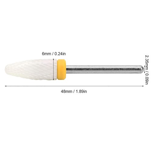 Ceramic Nail Drill Bit Corn Head Ceramic Grinding Parts Nail File Drill Bit Lightweight Manicure Polishing Removing Cuticle(Extra Fine Grinding XF Yellow Box)