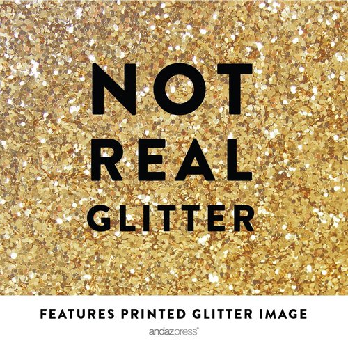 Andaz Press Gold Glitter Print Chocolate Drop Labels Stickers, Sweet 16 Birthday, Black, 216-Pack, Not Real Glitter, for Kisses Party Favors