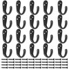 IBosins 20PCS Coat Hooks Wall Mounted Single Prong Robe Hook for Hanging Towel Hooks with 40 Screws for Bags, Hat, Cap, Scarf, Cup
