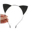 Cat Ears Headband for Women Cute Black Cat Ears Adult Glitter Kitten Hair Bands Halloween Cat Costume Party Cosplay Daily Hair Accessories