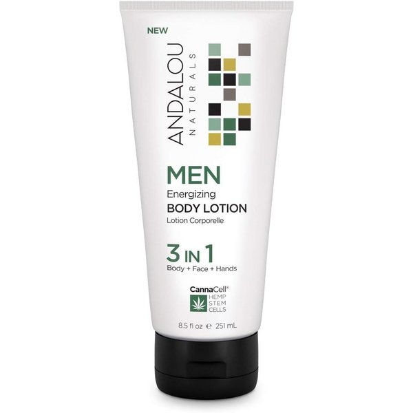 Andalou Naturals CannaCell MEN Energizing Body Lotion, 8.5 Ounce