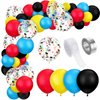 147 Pieces Theme Balloon Decorations Arch Garland Kit Include Blue Red Yellow Black Balloons with Confetti Balloons and Roll Tape for Kids Birthday Party Supplies