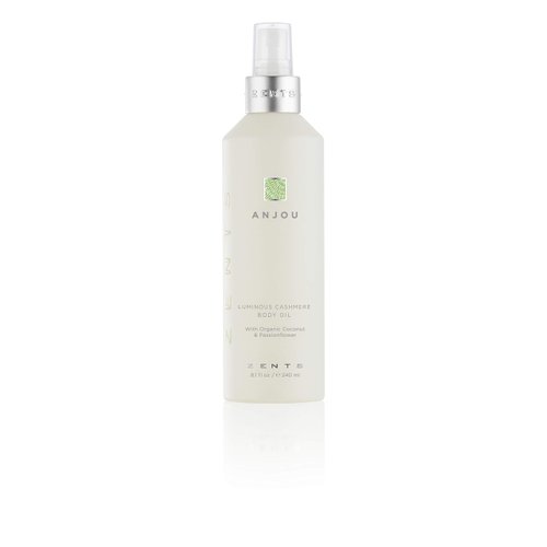 Zents Luminous Cashmere Body Oil (Anjou Fragrance), Soften and Moisturize Skin with Vitamin E and Organic Coconut Oil, 8 fl oz