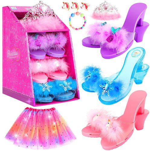 Princess Dress Up Toys 3-6 Years Old Girls&#39; Gift Set, Princess Dress Up Shoes Set Include Toddler...