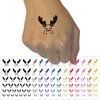 Peeking Moose Temporary Tattoo Water Resistant Fake Body Art Set Collection - Hot Pink (One Sheet)