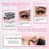 Q&D LASH Cluster Lashes Kit, Self Adhesive Eyelashes D curl 8-14mm Mixed Length No Glue Easy to Apply,including 48 Clusters,1 Applicator DIY Individual Lashes At Home (0.07-D-8-14mm, A3)