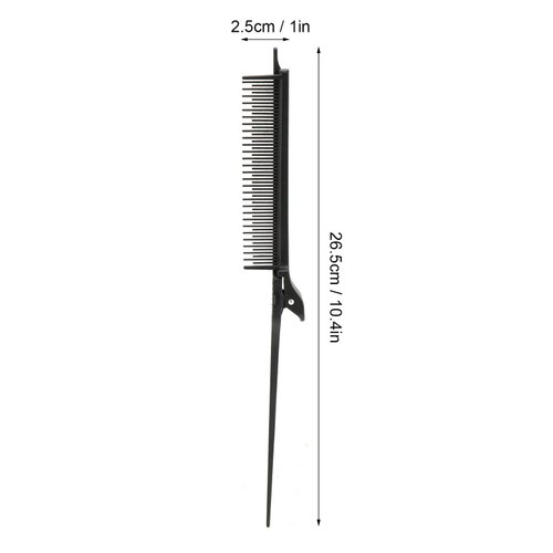 Hair Combs, Professional Salon Hair Clip Highlights Comb, Rat Tail Teasing Clip Comb, Straightening Hair Comb for Knotty Hair Unkempt Hair, Hair Coloring Styling Tools (Black)