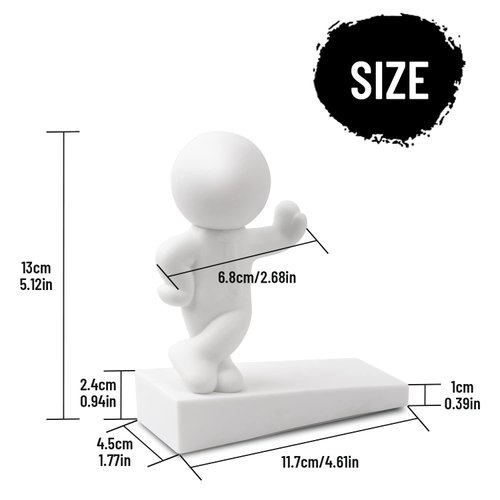 Cute Door Stop, Decorative and Sturdy, Well Designed Buddy Door Stopper, Effective to Hold Your Door Open, 1 Pack, White (Patented)