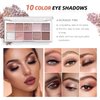 All in One Makeup Kit - Makeup Set for Women, Girls & Teens, Include 10 Colors Eyeshadow Palette, Lip Gloss, Eyebrow & Eyeliner Pencil, Waterproof Mascara, 6 Pcs Makeup Brushes (Morandi Pink)