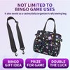 Bingo Bag with Pockets for Bingo Daubers Dabbers Dobbers Black Bingo Bags for Bingo Stuff Supplies Bingo Night Accessories for Adults Seniors Elderly Bingo Game Prizes for Bingo Lovers Players Bag
