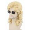 Topcosplay Mens Wigs 80s Mullet Wig Blonde Long Curly Halloween Costumes Wig (Blonde)